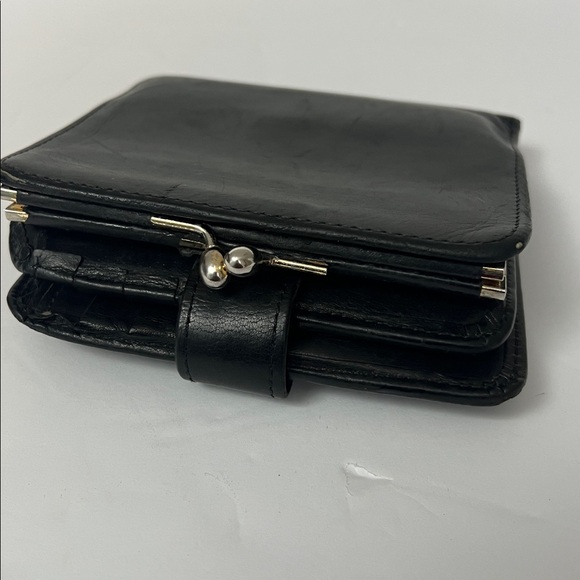 Vintage Coach Black Leather Wallet kisslock - Picture 3 of 17